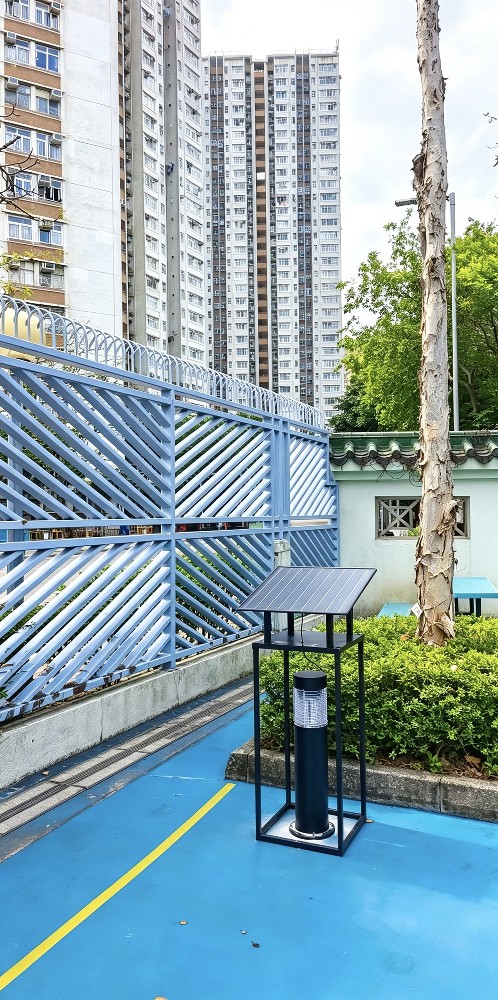 天台花園太陽能滅蚊燈安裝實例